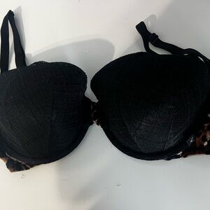 Victoria's Secret Black and Leopard Bra